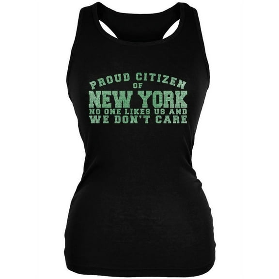 Proud No One Likes New York Black Juniors Soft Tank Top - Small