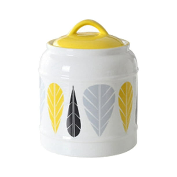 Tarro de cerámica, bote de cocina con tapa, contenedor para café, azúcar y cereales. M