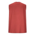 thumbnail image 4 of Craaazy Women Casual Sleeveless Tank Top, Solid Color Loose Fit Round Neck Vest, High Low Hem Asymmetric Top for Daily Wear Gifts, 4 of 7
