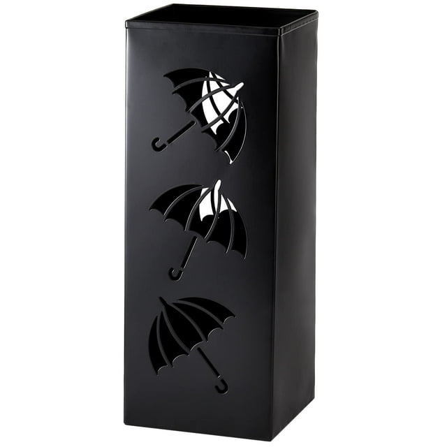 Soporte para paraguas Ollen de metal cuadrado negro de 16,5 cm