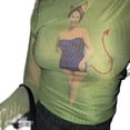 thumbnail image 3 of KOMOO Women Long Sleeve Mesh Tops Summer Autumn Printed Sheer Mesh Crop Top Slim T-Shirt Base Shirt, 3 of 9