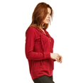 thumbnail image 3 of DailyWear Womens Long Sleeve Thin Cotton Full Zip Up Hoodie Jacket Red, Medium, 3 of 4