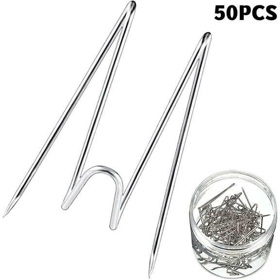 50Pcs Fabric Panel Wall Hooks Panel Wire Hooks, Cubicle Hooks with Clear Storage Box for Cool Cubicle Decor Interior or Exterior Decor at Home, School, Office, DIY, for Party or Holiday, Silver