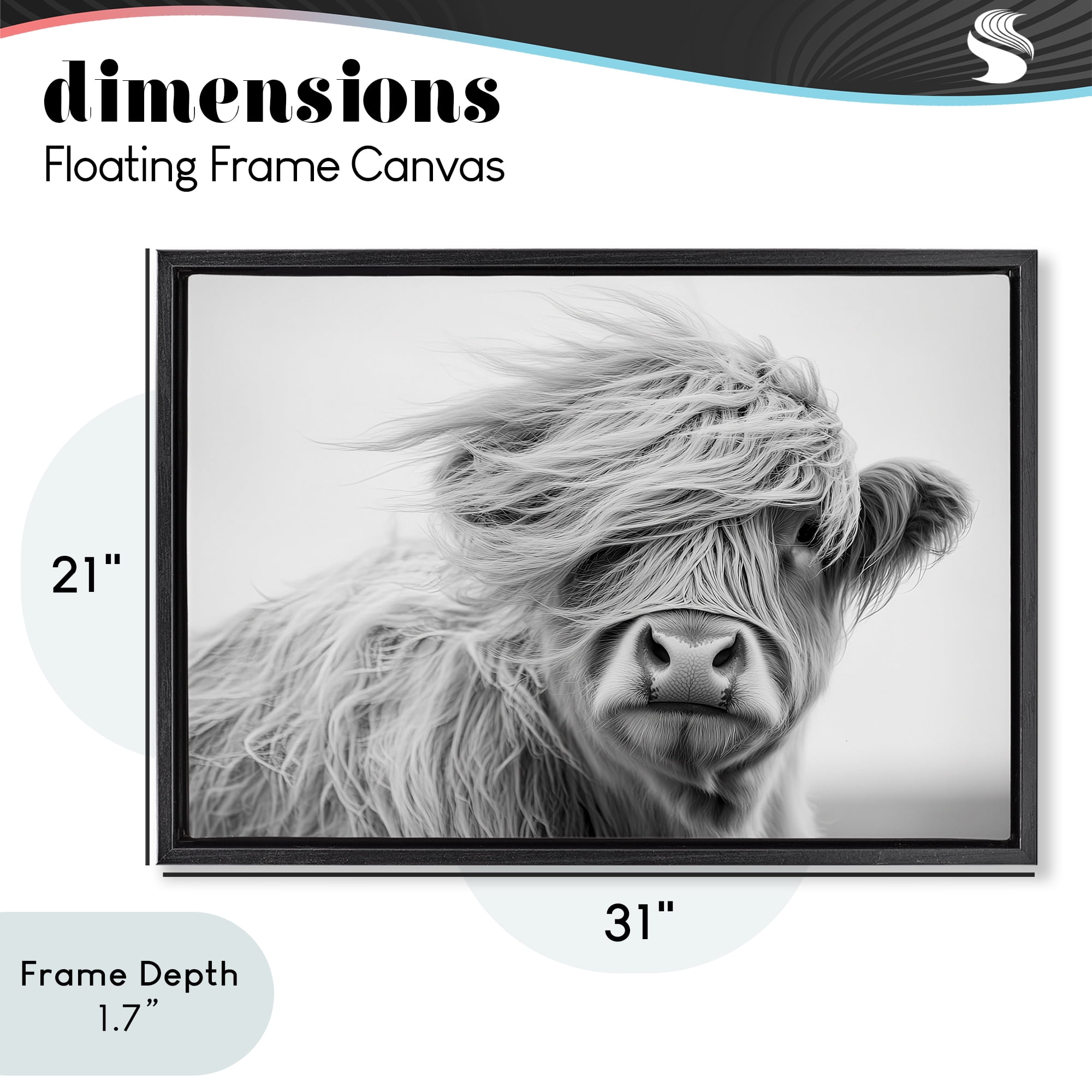 Stupell Industries Easy Breezy Highland Black Framed Floater Canvas Wall Art, design by Tina LeCour