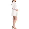 thumbnail image 4 of INSPIRE CHIC Women's Collar 3/4 Sleeves Button Down Cotton Skater Shirt Dresses, 4 of 6