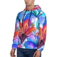 thumbnail image 3 of Lsque Bright Flowers Pattern Casual Men's Hoodie,Hooded Sweatshirt with Kangaroo Pocket,Pullover Hoodie-Small, 3 of 7