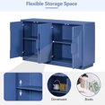 thumbnail image 5 of TrumanPick Buffet Cabinet with Storage 4 Doors Adjustable Shelves Sideboard Credenza Storage Cabinet for Kitchen Wooden Fluted Cabinet for Living Room Dining Room - Navy Blue, 5 of 7