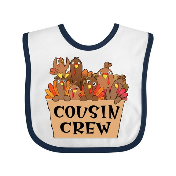 Inktastic Cousin Crew Cute Turkey Family Boys or Girls Baby Bib