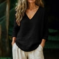 thumbnail image 2 of Cotton Linen Shirts For Women Womens Gauze Tops Flowy Tops For Women Linen Clothes For Women Boho Peasant Gauze Blouses Cute Flowy Tops Gauze Shirts Lightweight Linen Blouses For Women, 2 of 6