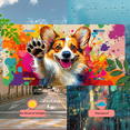 thumbnail image 5 of 1 Pcs 2D Flat License Plate Covers & Frames, Corgi with Paw Up For Decorative Front, Waterproof For Decoration Aluminum License Plate Covers & Frames Cover For Men Women, 12" X 6", 5 of 7