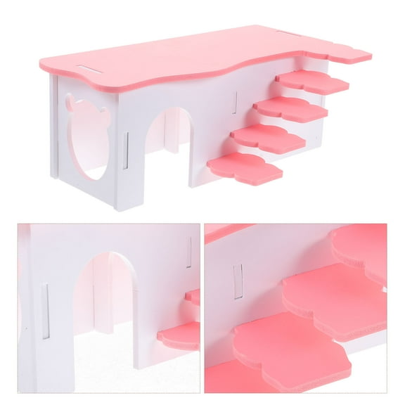 ETHZZLE Small Pet Ladder House Hamster Hideout Comfortable Plastic Nest for Guinea Pig