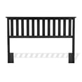 thumbnail image 2 of Belmont Wood Headboard Panel with Flat Top Rail and Slatted Grill Design, Black Finish, Full / Queen, 2 of 4