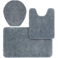 thumbnail image 1 of FFIY Bathroom Rugs and Mats Sets, 3 Piece Bathroom Rug Mat Sets, Includes U-Shaped Contour Toilet Mat, Superfine Fiber Bathroom Mat and Toilet Lid Cover, Machine Washable (Grey), 1 of 6