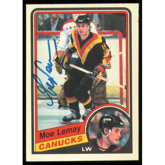 Moe Lemay Autographed 1984-85 O-Pee-Chee Card #322 Vancouver Canucks SKU #255066