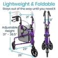 thumbnail image 3 of Andador de 3 ruedas Vive Mobility - Andador de tres ruedas para personas mayores - Ligero, plegable, estrecho y resistente - Para hombres y mujeres mayores - Triciclo plegable de 3 ruedas con bolsa ti, 3 of 5