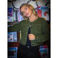 thumbnail image 5 of DARING DIVA Women's Elegant Stylish Duster Coat with Buckle Closure S Green, 5 of 5