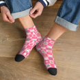 thumbnail image 3 of Rocae Pink Christmas Cheer for Premium Adult Socks,Comfortable, Breathable, and Durable Socks, Perfect for Everyday Wear, 3 of 7