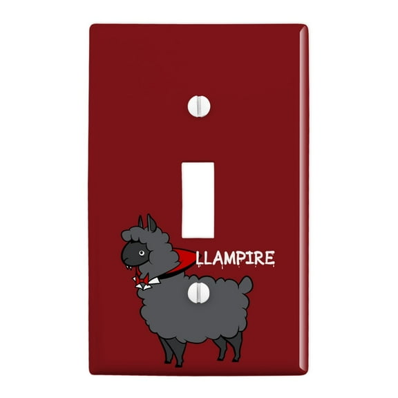 Llampire Llama Vampire Funny Plastic Wall Decor Toggle Light Switch Plate Cover