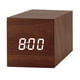 thumbnail image 1 of Reloj despertador digital, luz LED de madera, mini cubo moderno, reloj despertador de escritorio, muestra la temperatura de la fecha y la hora para niños, dormitorios, hogar, dormitorio, viajes Adepaton 2034722-5, 1 of 9