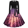 thumbnail image 1 of Long Dress with Sleeves,Summer Casual Dress,Ladies Casual Long Sleeved Round Neck Printed Fashionable Strap Dress, 1 of 3