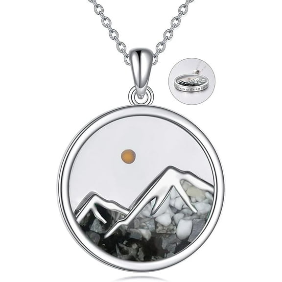 Christian Faith Mountain Necklace Mustard Seed Necklace Mountain Jewellery 925 Sterling Silver Mountain Pendant Jewellery Gifts for Women