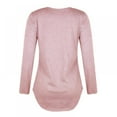 thumbnail image 3 of Femmes Casual V Cou Manches Longues T-Shirt à Col Rond Chemisiers, 3 of 4