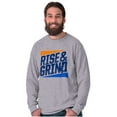 thumbnail image 4 of Rise and Grind Skateboarding Quote Men's Long Sleeve Tee T Shirt Brisco Brands S, 4 of 6