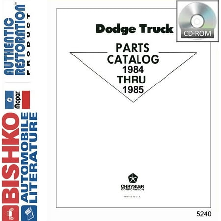 Truck Oem Parts Cd - Bishko OEM Digital Repair Maintenance Parts Book CD for Dodge Truck All Models 1984 - 1985