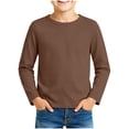 thumbnail image 4 of OGLCCG Long Sleeve Shirts for Girls Plain Crew Neck Stretchy Basic Layering Tops Lightweight Fall Winter Outfits Size 1-13 Years, 4 of 8