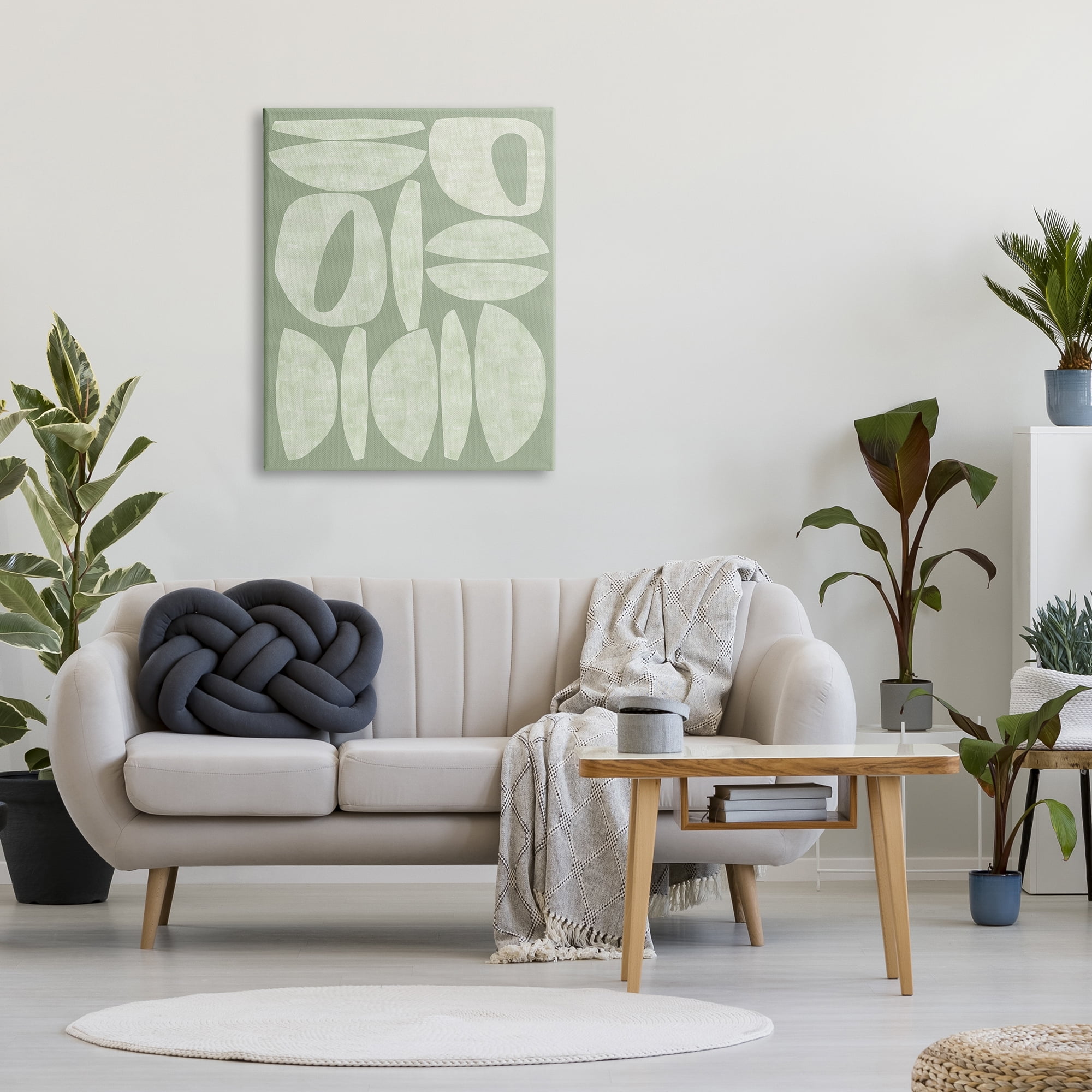 Stupell Industries Green Contemporary Shapes Abstract Painting Gallery Wrapped Canvas Art Print Wall Art, 30 x 40