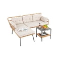 thumbnail image 6 of Topcobe 3 Pieces Corner Patio Furniture with Small Coffee Table, Outdoor Patio Furniture for Garden Backyard Pool Deck-Beige, 6 of 7