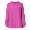 thumbnail image 4 of Crewneck Sweatshirts Women, Comdrip Women's Oversized Sweatshirts Crewneck Long Sleeve Pullover Shirts Side Zipper 2025 Fall Clothes Womens Crewneck Sweatshirt Hot Pink M, 4 of 7