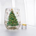thumbnail image 4 of Vaso de árbol de Navidad, vaso de agua de vidrio de árbol de Navidad colorido y transparente, copas de vino de Navidad, copa de vino sin tallo de árbol de Navidad, tazas de Navidad (2pcs), 4 of 5