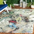 thumbnail image 2 of SAFAVIEH Barbados Eamon Botanical Indoor/Outdoor Area Rug, Black Green/Pink, 8' x 10'5", 2 of 11
