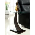 thumbnail image 2 of Furniture Of America Valon Dark Walnut Curved Pedestal Side Table With Glass Top, 2 of 7