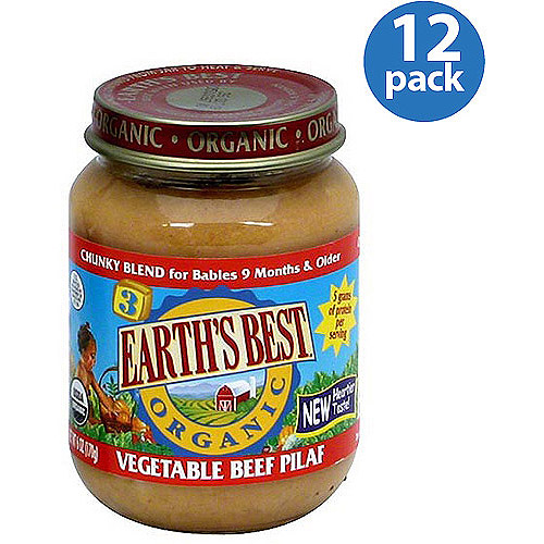 Earth's Best Vegetable Beef Pilaf Baby Food, 6 oz (Pack of 12