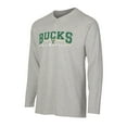 thumbnail image 2 of Men's Concepts Sport  Gray Milwaukee Bucks Hawthorn Thermal Knit Long Sleeve Henley T-Shirt, 2 of 3