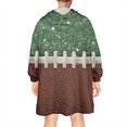 thumbnail image 2 of Green and Brown Football Stitch Pattern Wearable Oversized Blanket,Wearable Blanket Hoodie for Adults,Cozy Hooded Blankets with Super Pockets,Super Warm Fuzzy Pullover for Women & Men, 2 of 6