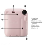FUJIFILM INSTAX MINI 12 Instant Film Camera Bundle – Blossom Pink with 40 Sheets Instax Mini Film, Camera Case & Microfiber Cleaning Cloth