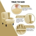 thumbnail image 6 of Shanna 2-Piece Wingback Chair Slipcover, Stretch Velvet Soft Wing Chair Slipcover with T-Coushion Cover (Beige), 6 of 9