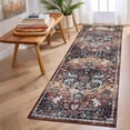 thumbnail image 2 of GlowSol 2'x6' Kitchen Hallway Runner Rug Vintage Medallion Print Rug, Non Slip Bedroom Boho Soft Floral Accent Runner Rugs for Laundry Room, Brown Red, 2 of 8