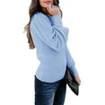 thumbnail image 2 of Langwyqu Fashion Autumn Winter Women Cable Sweater Long Sleeve Knit Pullover, 2 of 3