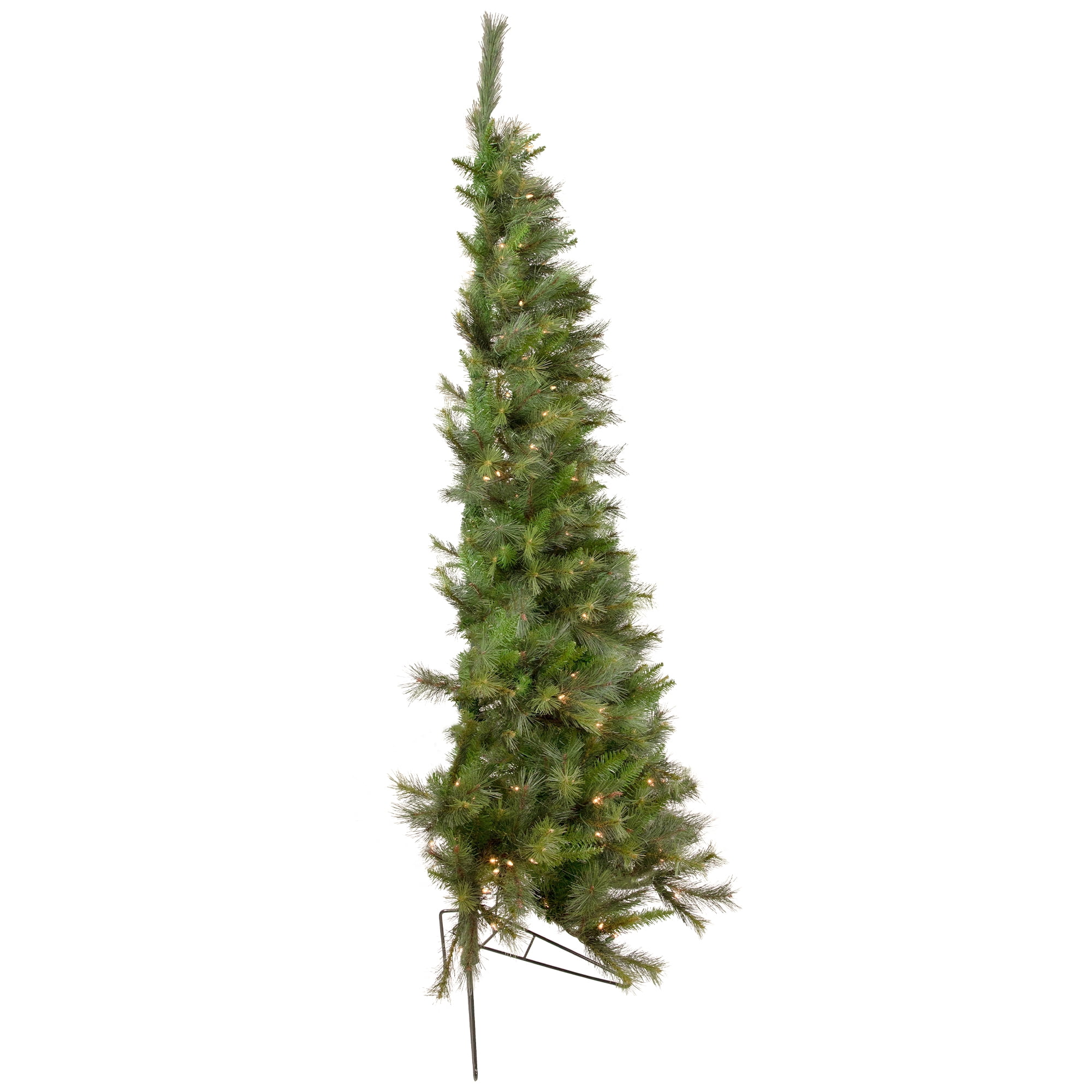 7.5' Pre-Lit Canyon Pine Artificial Half Wall Christmas Tree - Clear Lights