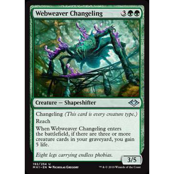 MtG Modern Horizons Uncommon Webweaver Changeling #192