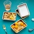 thumbnail image 5 of Stainless Steel Snack Tray With Ears Barbecue Tray Restaurant Golden Square Plate Fried Chicken Dessert Plate, 5 of 5