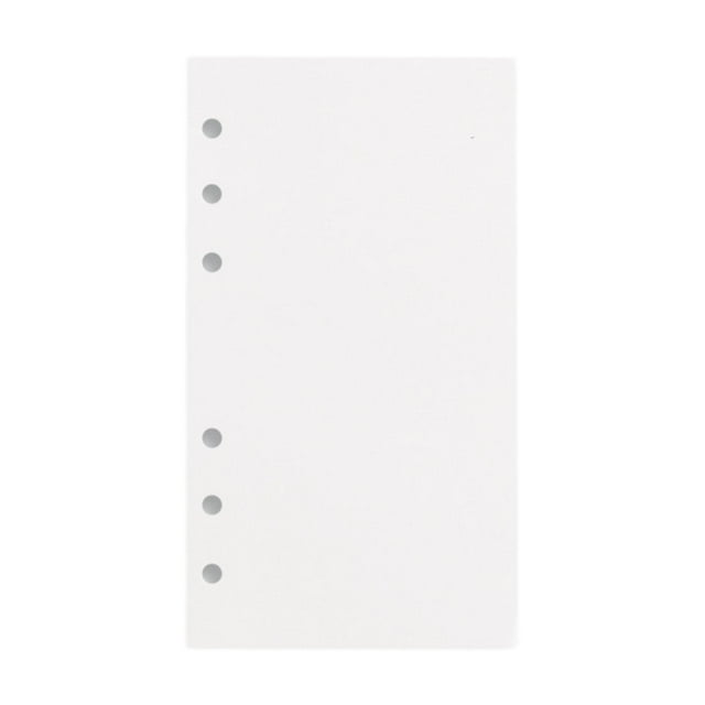 Papel de repuesto para agenda A6, insertos de diario, papel de carpeta de hojas sueltas de 6 anillas para clase Blanco