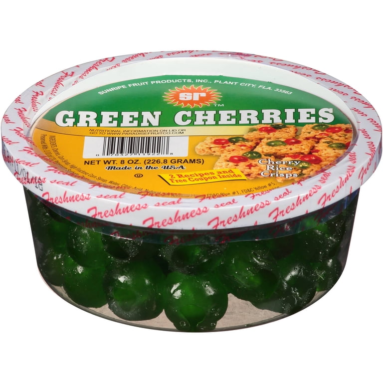 2 pack) Sunripe Candied Green Cherries, 8 oz - Walmart.com