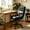 Black, variant on Luxury Executive Office Chair, Ergonomic High-Back Desk Chair with Double-Layered Lumbar Support, Adjustable PU Leather Computer Chair with Padded Armrests for Home Office, Conference, 300 lbs, Brown