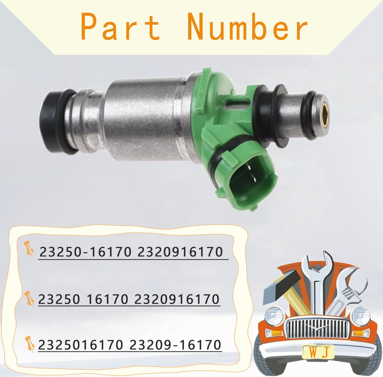 Pack of 4PCS Fuel Injector 23250-16170 23209-16170 Compatible with TOYOTA CORONA 1.6L RHD 4AFE 1996-2001