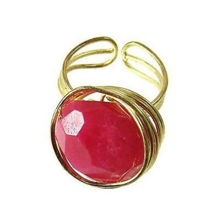 - WorldFinds Agate Chunk Statement Ring, Berry